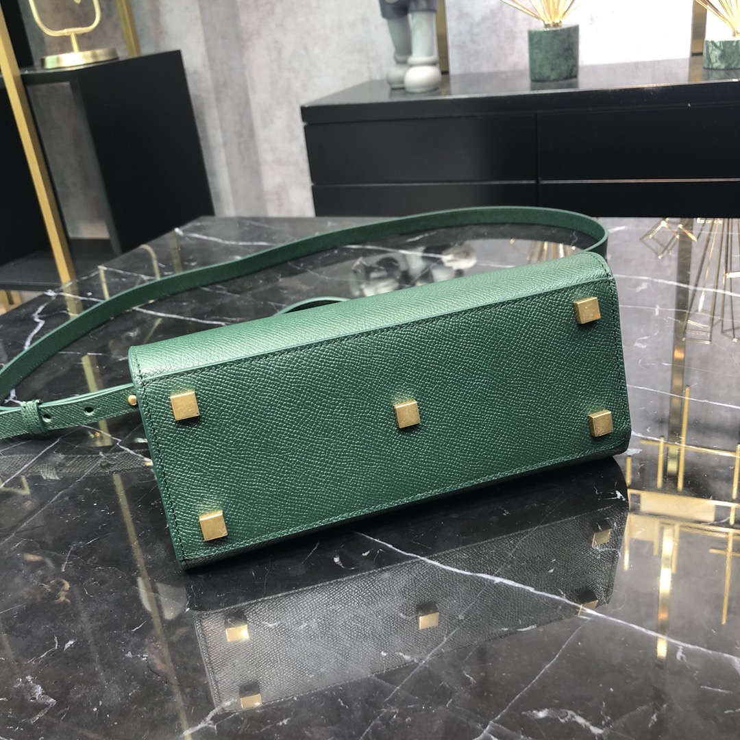 Saint Laurent Manhattan Box Nano Calfskin Shoulder Bag Handbag Green 593741 